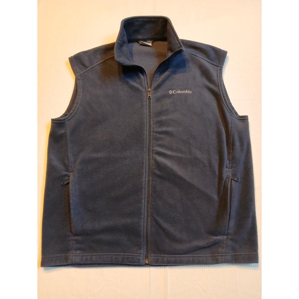 Columbia Mens Steens Mountain Fleece Vest Full Zip Size XL Navy Blue NWOT